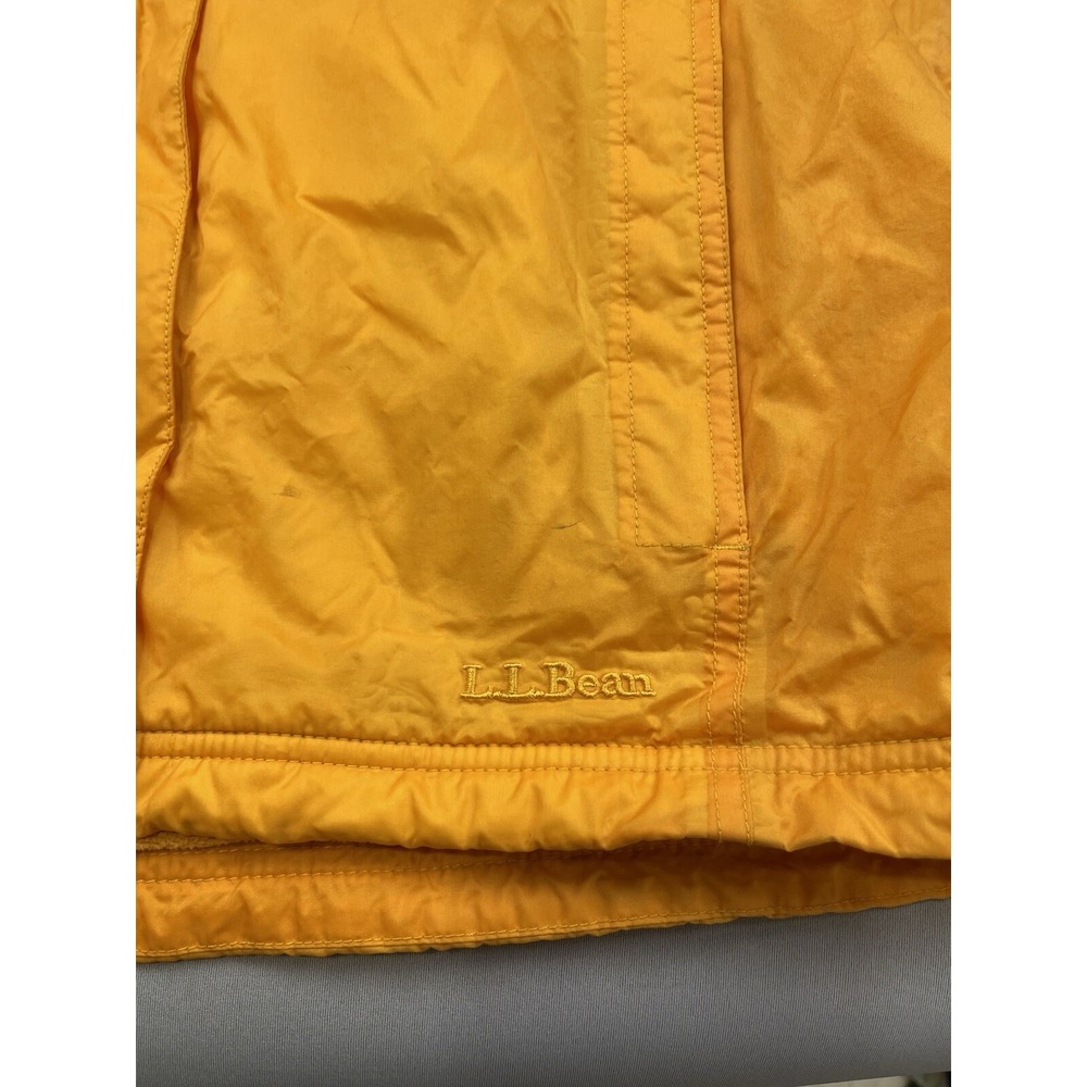 LL Bean Womens Jacket Medium Yellow Gorpcore Hiking Outdoor Fleece Lined Vintage - Picture 5 of 12